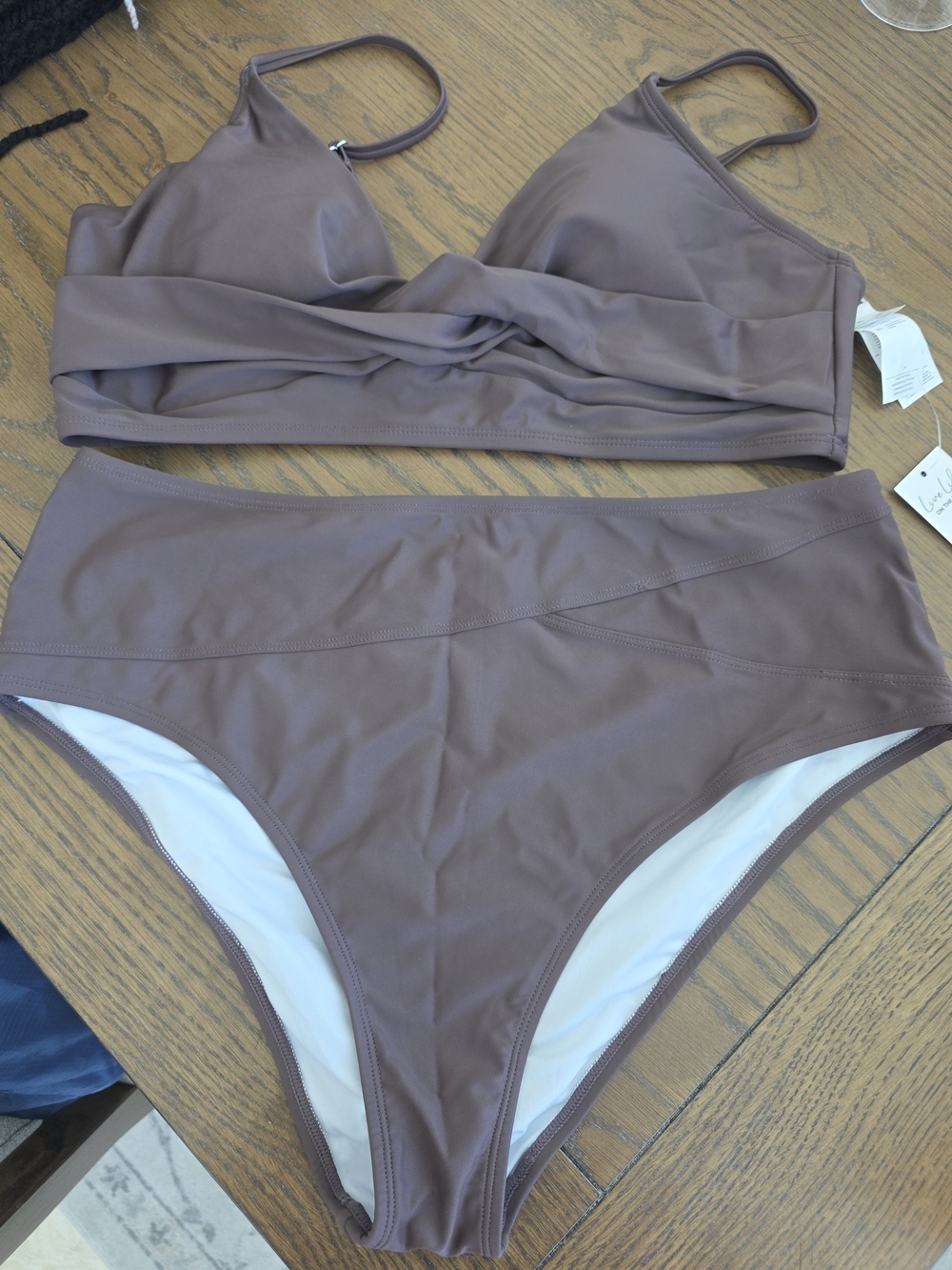 Cupshe Taupe Twist-Front Bikini Set